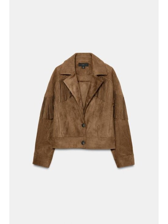Zara Jackets & Blazers - ZARA FRINGED FAUX SUEDE JACKET